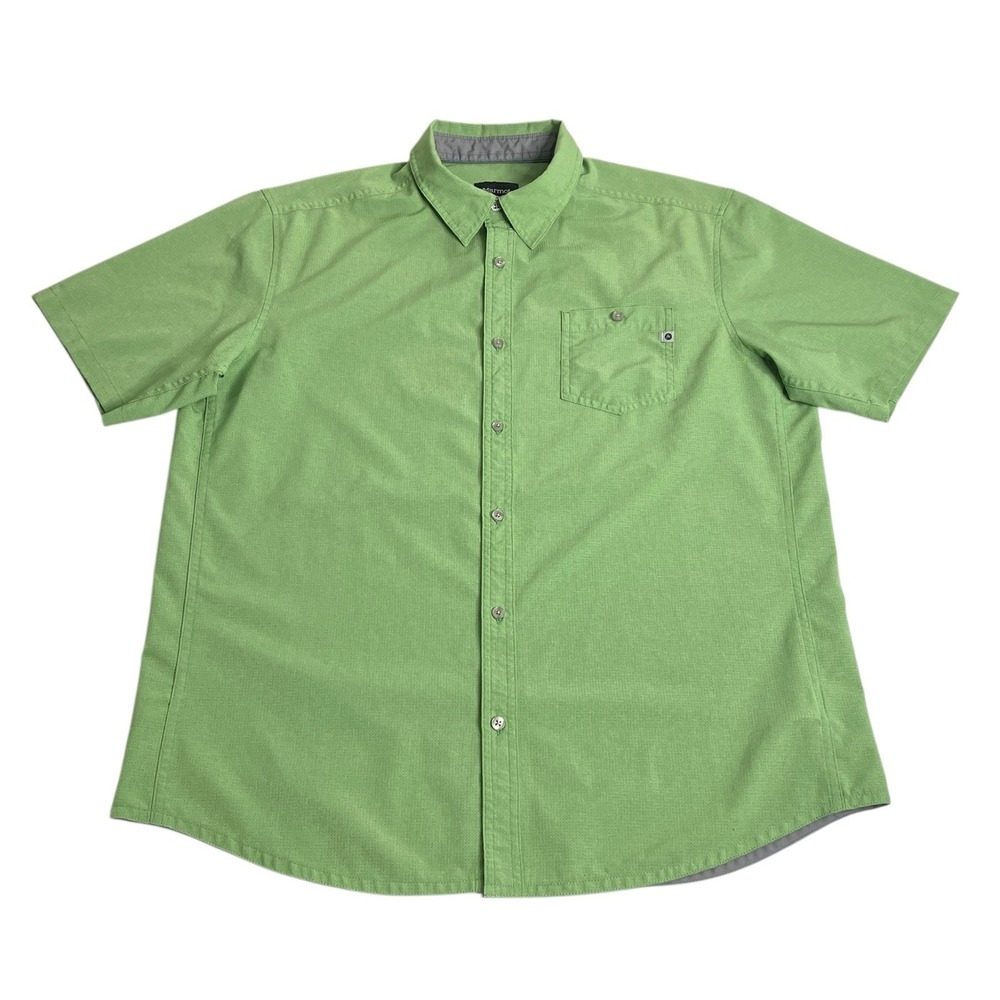 Marmot Windshear Shirt Men XL Green Perforated Breathable Button UPF 25 Gorpcore